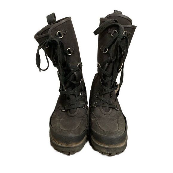 Lucky Brand Womens Solid Black Insulated Low Heel Lace Up Ankle Boots 6.5 - Picture 2 of 9